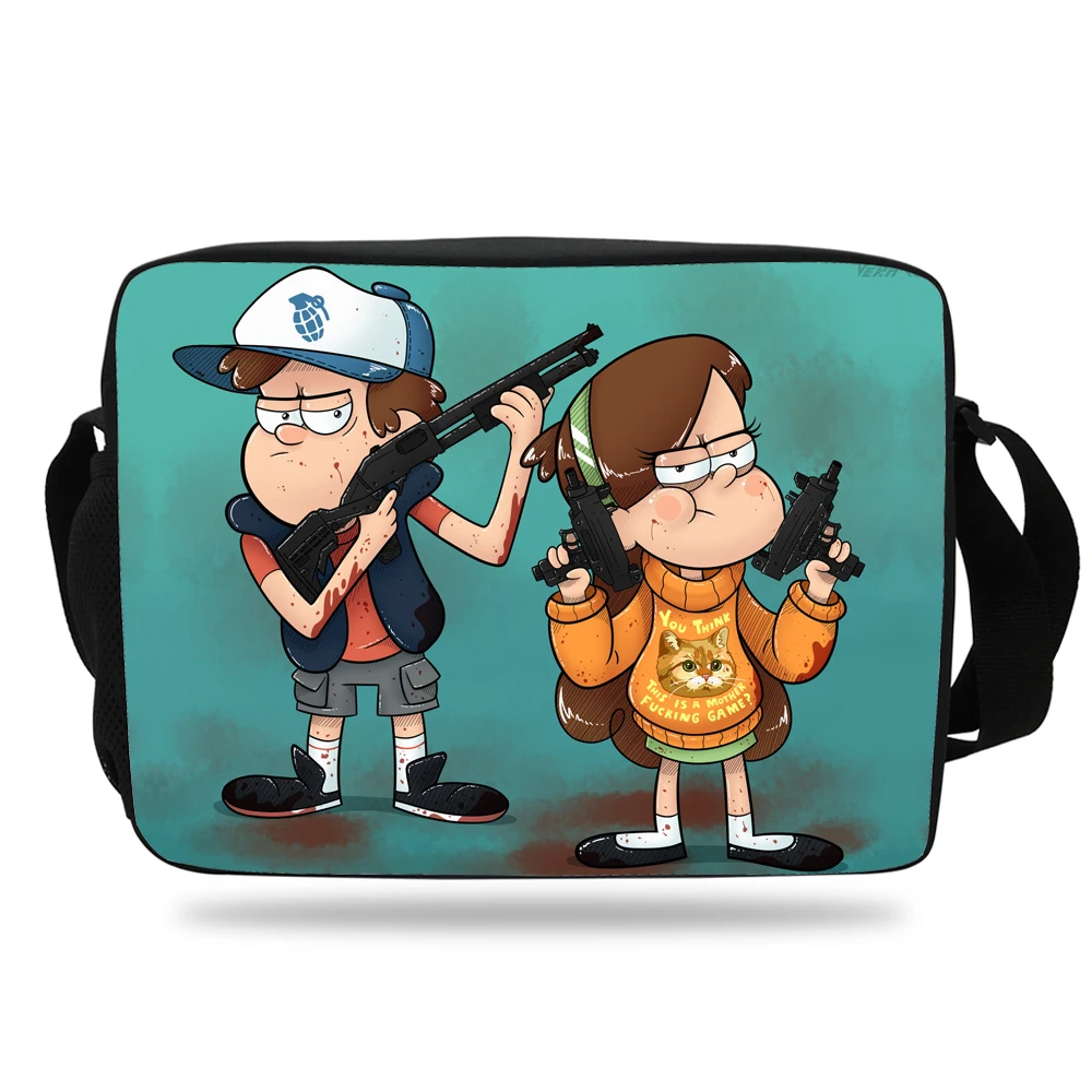 Us 17 89 Off Gravity Falls Messenger Bag For Boys S Sling Bags Kids Cartoon Across The Shoulder Children Agers On