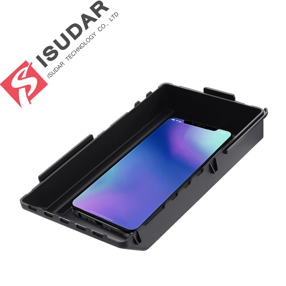 

ISUDAR 10W Qi Car Wireless Charger Auto Fast Wireless Charging For Skoda/Kodiak for iphone 8 X For Samsung For Huawei