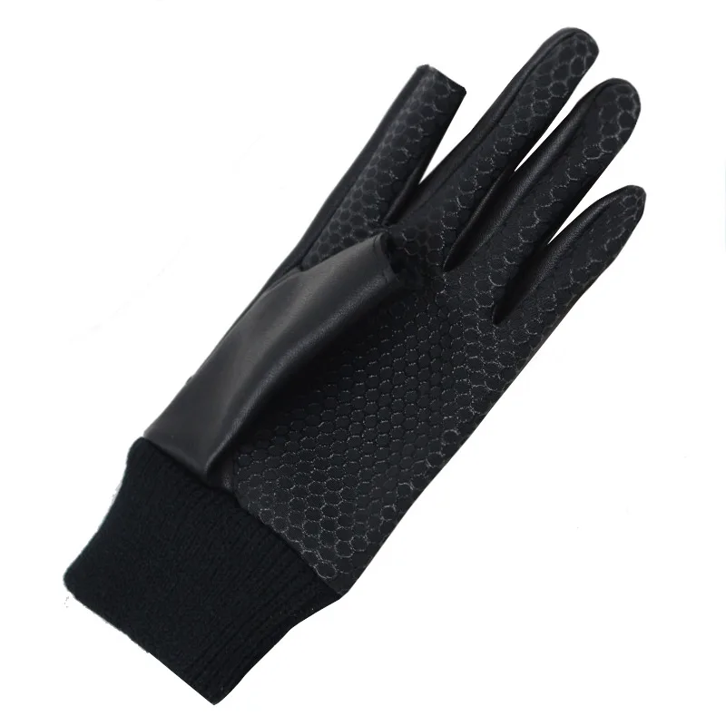 Мужские зимние кожаные перчатки из искусственной кожи, перчатки без пальцев, перчатки для рыбалки, спортивные перчатки для велоспорта, водонепроницаемые черные рукавицы, Guantes