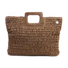 Bolso de paja bohemio Vintage para Mujer, bolsos de playa de gran capacidad de verano, bolsos de viaje de ratán tejidos a mano, Bolsas de Mujer