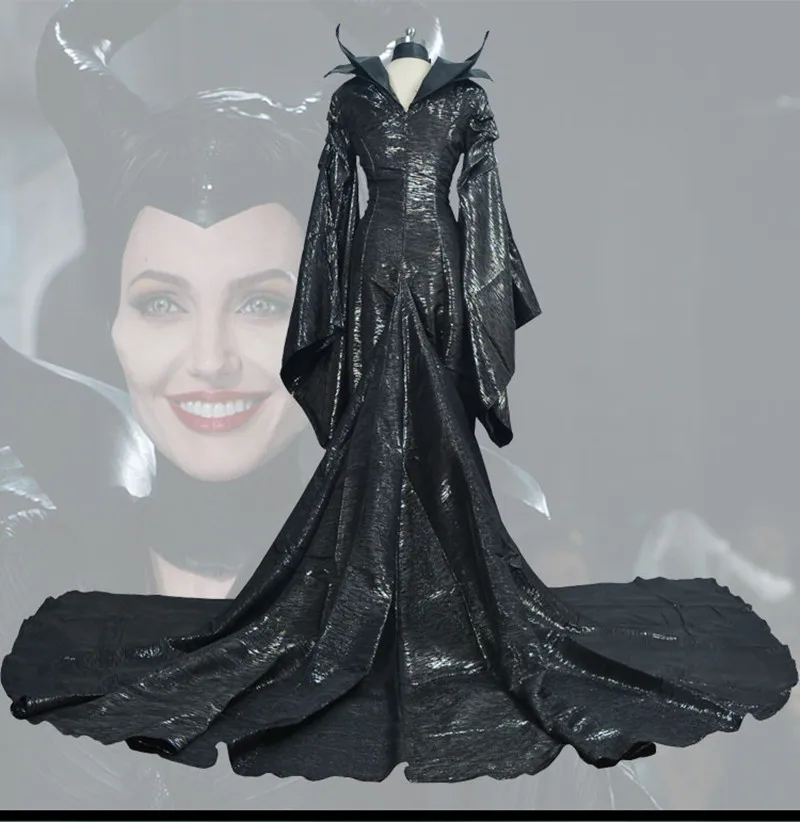 Косплэй Maleficent ведьма платье спальный проклятие Марлен fassen Анджелина Джули