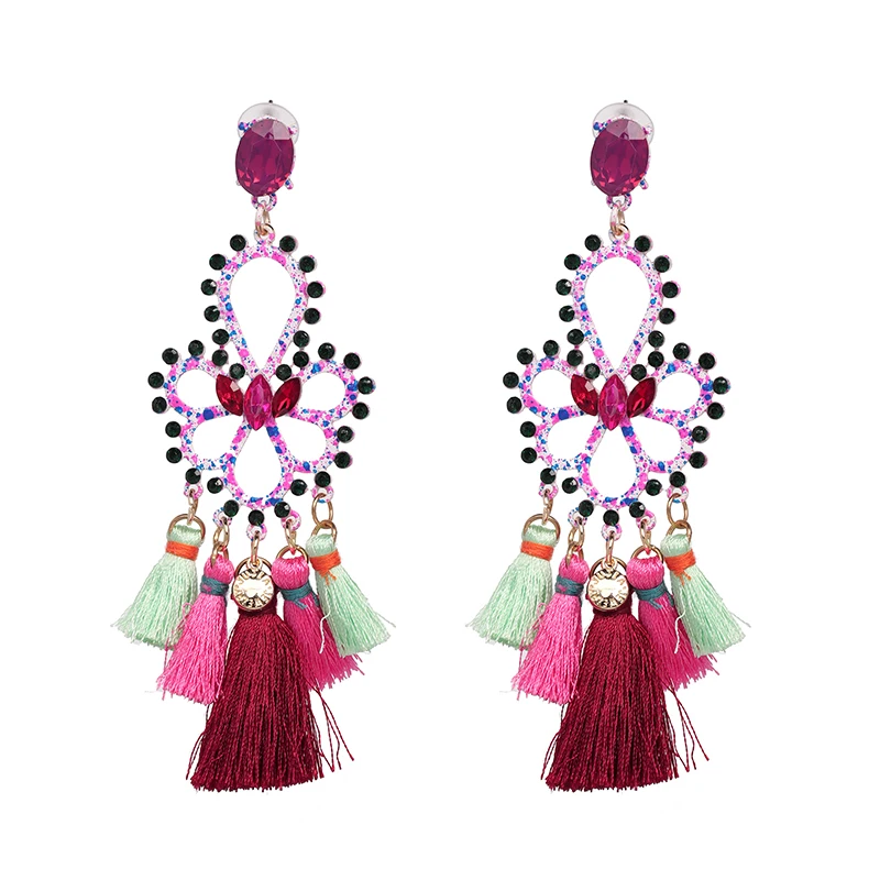 FASHIONSNOOPS серьги с кисточками для женщин хрустальные бусины ручной работы