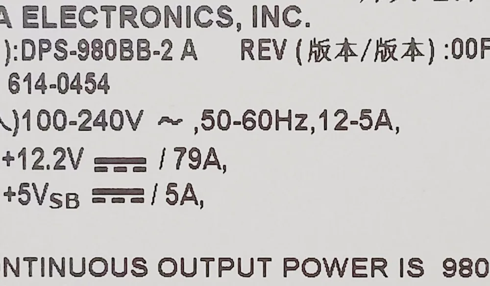 CNDTFF 980W Power Supply for Macpro A1289 (DDR 3 ECC Memory) FS8001 661-5011 614-0435 614-0436 614-0454 DPS-980BB-1,MB535LL 