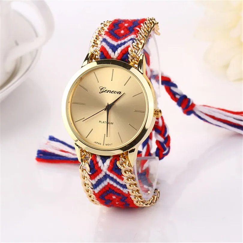 

Women Watches Luxury Women Knitted Weaved Rope Band Bracelet Quartz Dial Wrist Watch Ladies Watch Casual #4m19