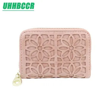

2018 Women Wallet Purse Female Short Wallets Hollow Flowers Pouch Handbag For Women Coin Purses Card Holder Portefeuille Femme
