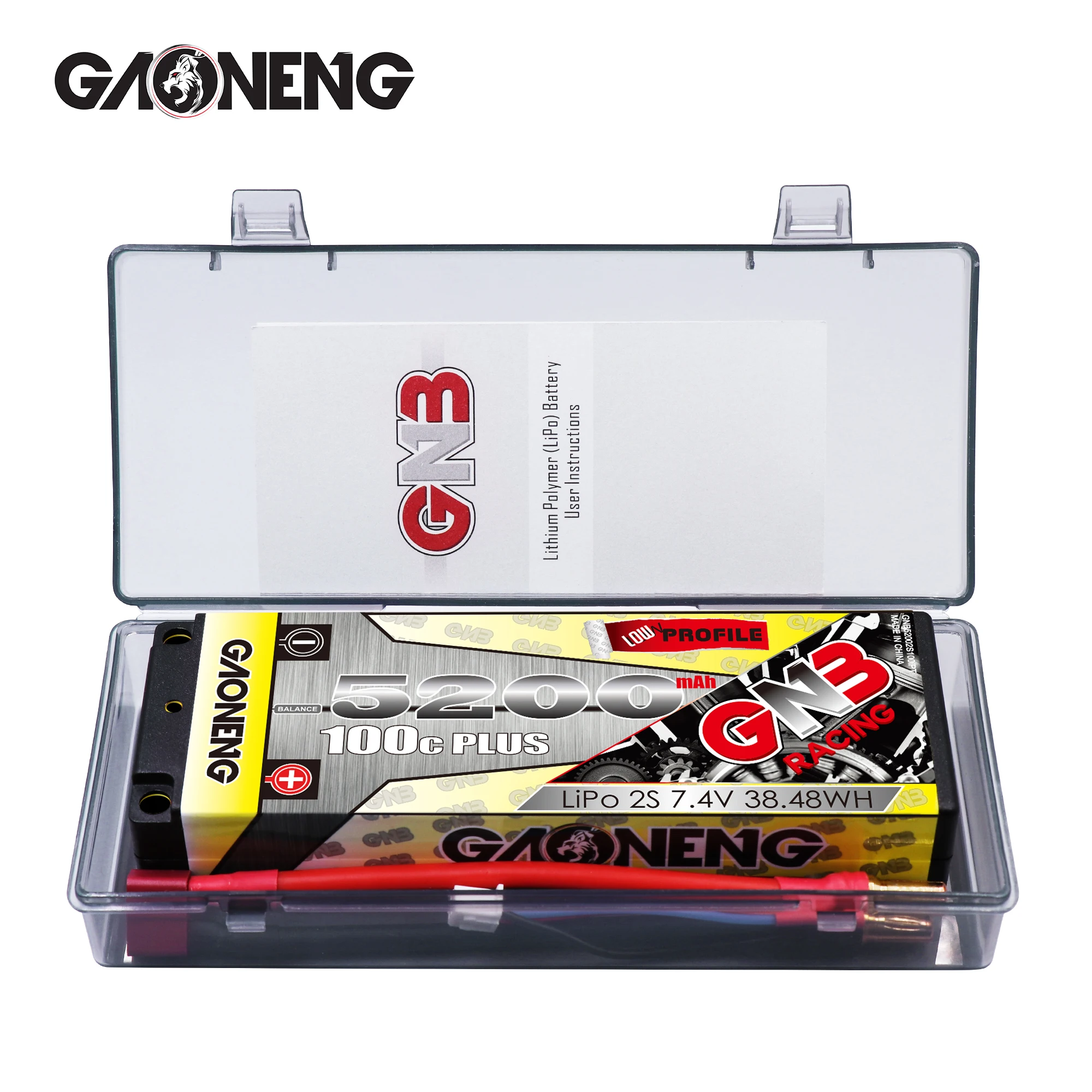 Gaoneng 5200mAh 2S 7,4 V 100C/200C Hardcase низкий профиль LiPo аккумулятор 5,0 мм XT60/T разъем для 1:10 1/10 RC гоночный автомобиль RC лодка