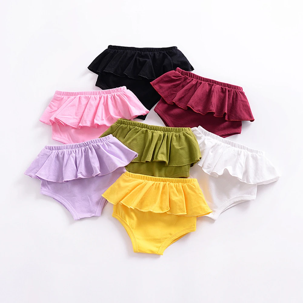 Летние для маленьких для новорожденных девочек шаровары шорты одежда Трусики 0-24 м