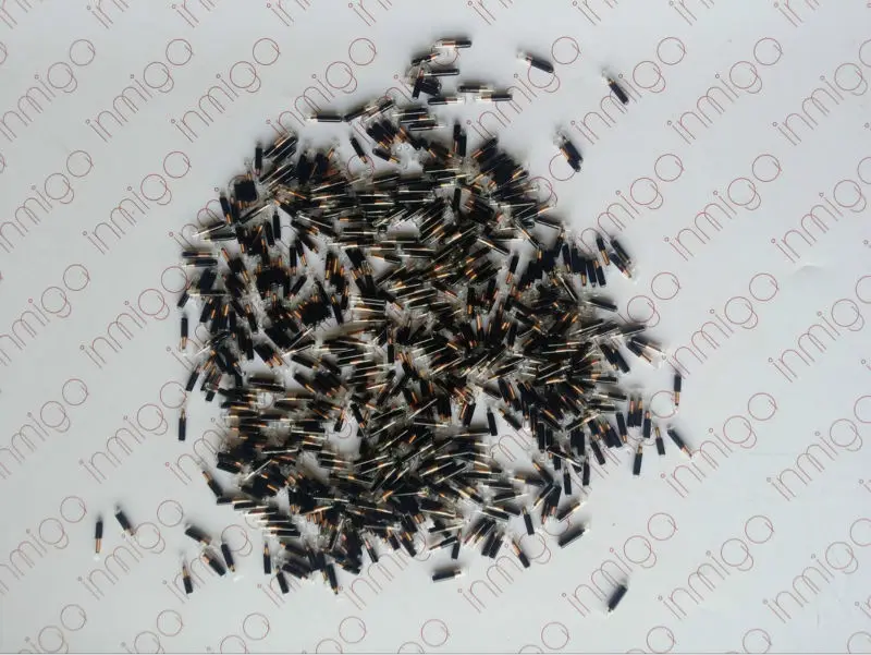 READELL 200pcs 134.2KHz rfid glass tag 2.12*12mm iso FDX-B EM4305 pet chip Animal microchip capsule dog microchip free shipping