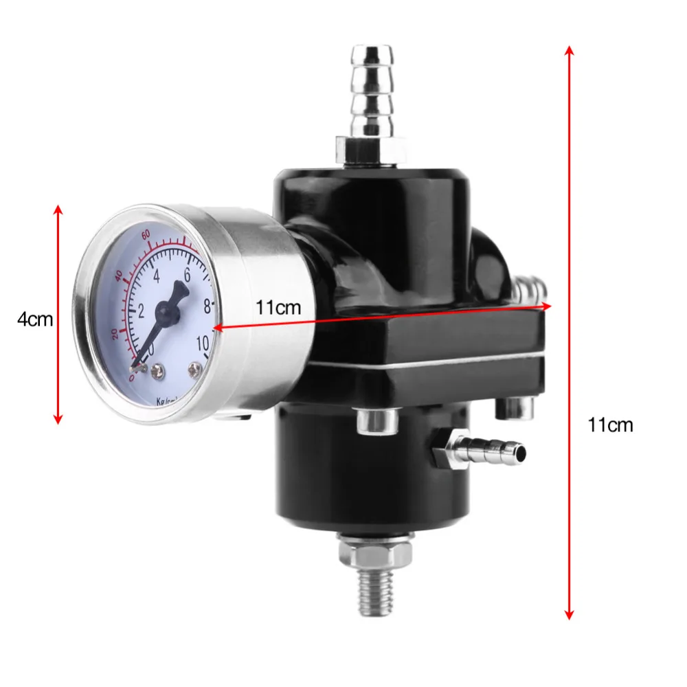 Универсальный регулятор давления топлива из алюминиевого сплава 0-140 фунтов/кв. дюйм регулируемый регулятор давления топлива Комплект со шлангом