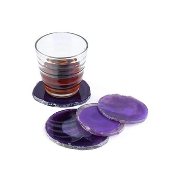 

Nature Agates Slice Pendant Coaster Purple Quartz Irregular Pendant Big Druzy Geode Stone Jewelry As Cup Mat 10pcs