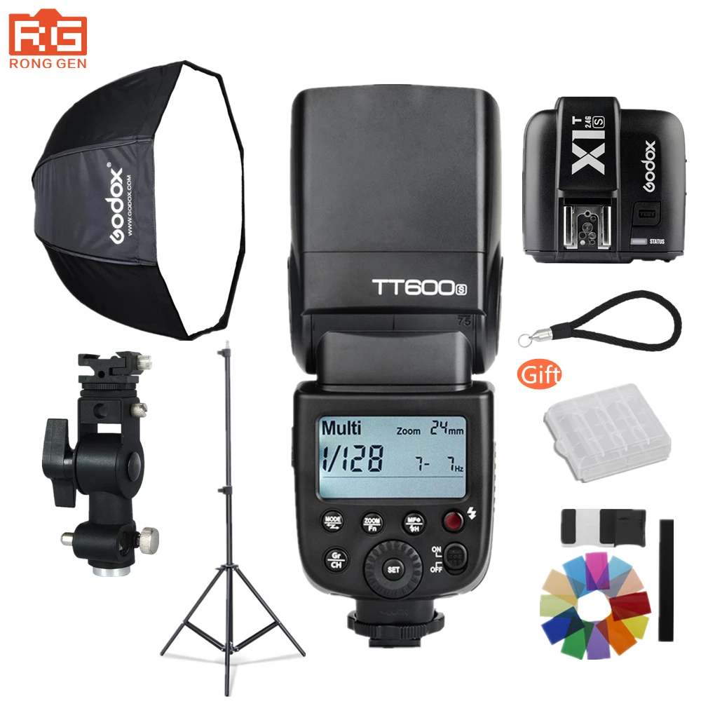 

Godox Photography Suite TT600S 2.4g Wireless HSS Flash + 80cm Umbrella Softbox + Light Stand + X1T-S Trigger for Sony SLR Camera
