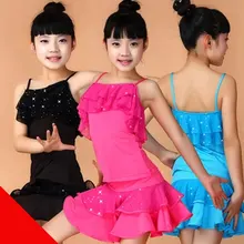 Леопардовый Samba Детское платье для латинских танцев лотоса Девочка латинских танцев сальса платье для танцев Танцы костюмы для детей 50