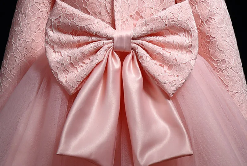 Модное кружевное бальное платье белого, красного и розового цвета для маленьких девочек, вечерние платья для девочек на зиму, одежда для детей от 12 месяцев до 9, 10, 12 лет