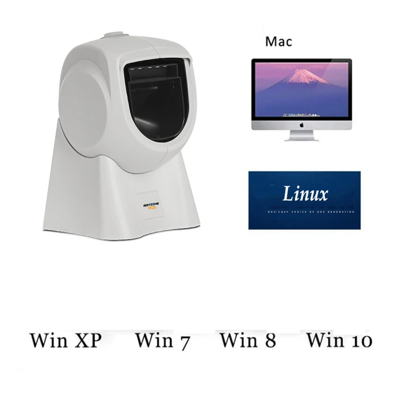 ISSYZONEPOS 1D/2D سطح المكتب الأيدي الحرة الباركود ماسحة USB احادي الضرر عدم وضوح سريع ماسحة الأحمر CCD (تهدف) /أبيض LED