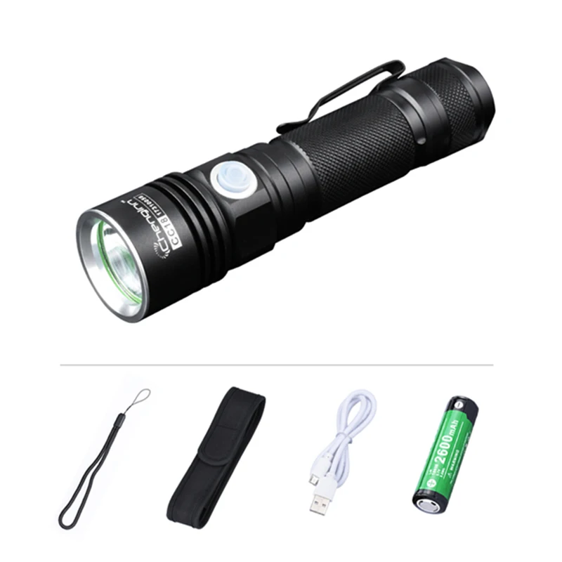 Koop CHENGLNN CC18 OPLAADBARE ZAKLAMP MINI DRAAGBARE 4 MODE 500LM CREE XPE LED FLITSLICHT HAND FAKKEL LAMP MET 18650 BATTERIJ