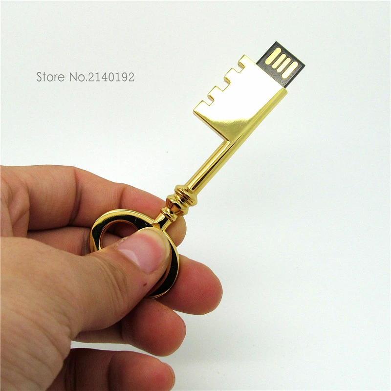 Высокое качество металлический Флеш накопитель usb флэш-накопитель USB 2,0 памяти флешки 4 ГБ 16 ГБ 8 ГБ реальная емкость серебро и золото