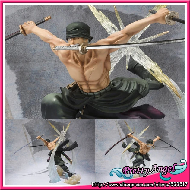 

Japanese Anime Original Bandai Tamashii Nations Figuarts ZERO Roronoa Zoro Battle Ver. Rengoku Onigiri