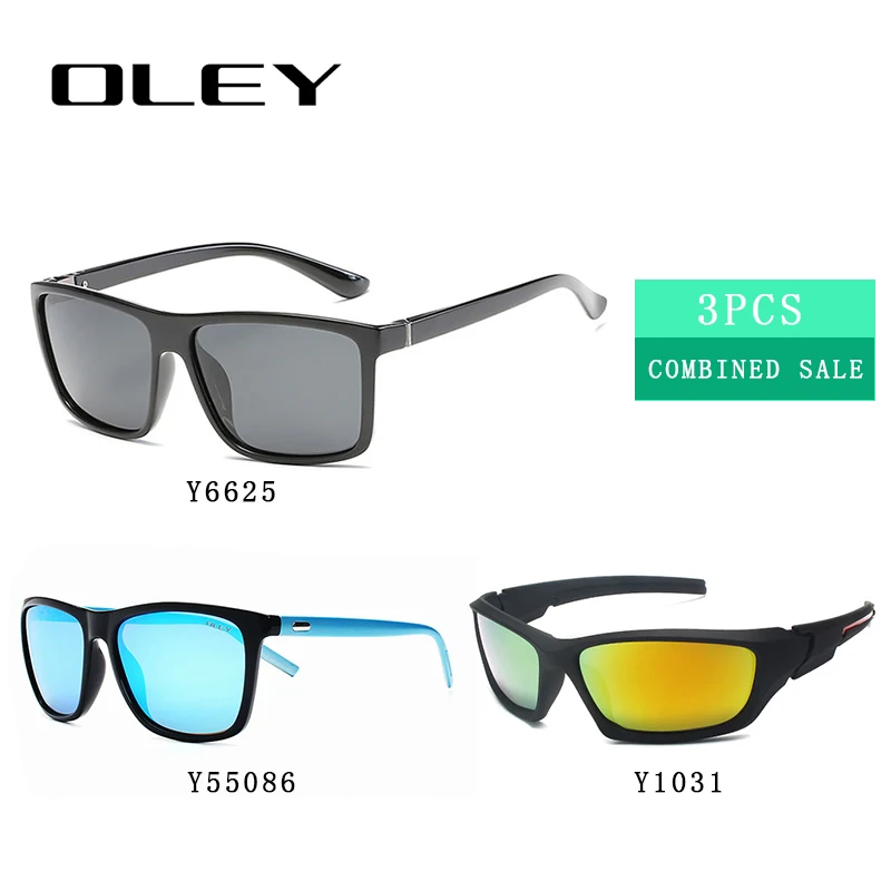 3 шт комбинированные продажи OLEY высокое качество поляризованные мужские солнцезащитные очки популярные комбо для
