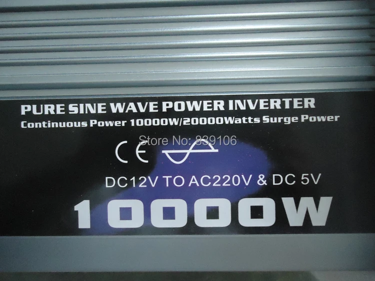 Pure Sine Wave Inverter 10000W DC 12V To AC 220V Car Power Inverter 20000W Peak 10000 Watt Solar Inverter