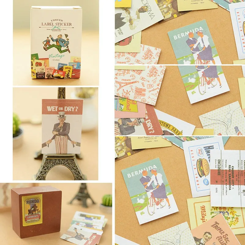 

52pcs/Box Diary Book Planner Sign Stickers Pattern Calendar Stickers Flower Scrapbook Decoration Multi-page Sticker Paper Kit