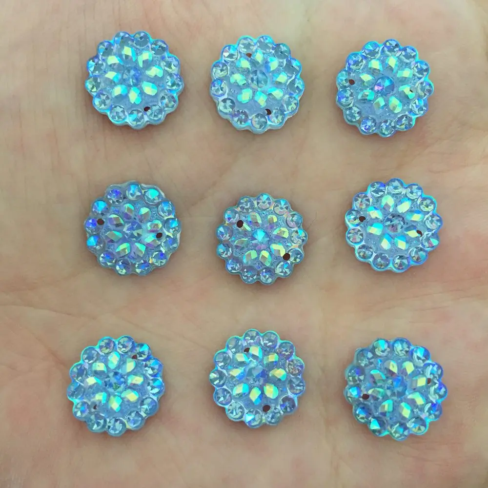 Buy (60 pieces/lot) 12mm Bling AB Resin Round Flatback