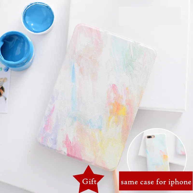 

Painted Mini4 Magnet Flip Cover For iPad Pro 10.5" 12.9 9.7" 2017 Air Air2 Mini 1 2 3 4 Tablet Case cover for ipad 9.7 2018