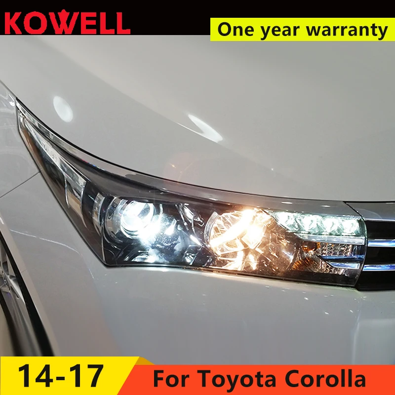 Автомобильные фары KOWELL для Toyota Corolla 2014 2016 Altis светодиодный ные DRL ксеноновые линзы