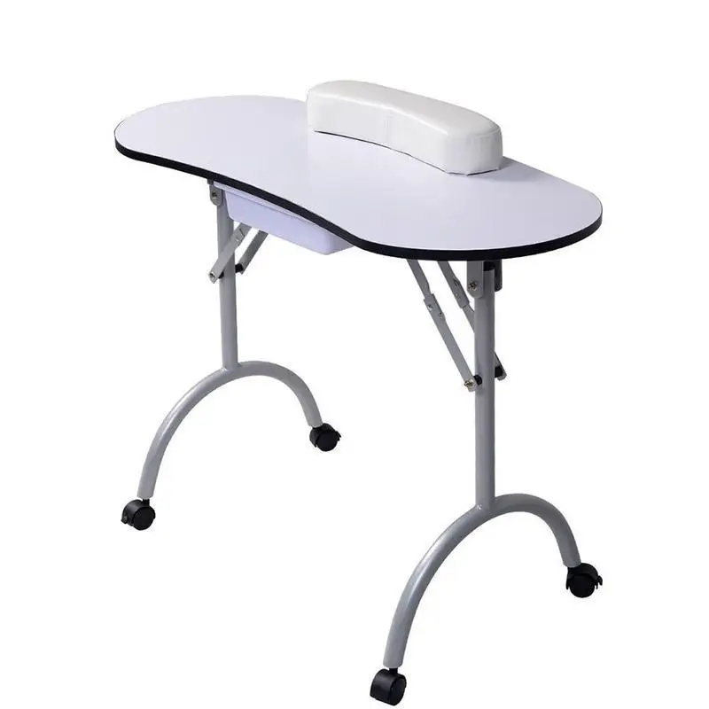 

Pedicure Manicure Nail Table Station Desk Spa Beauty Salon Equipment Black White Equipment For Nails Foldable Nail Table