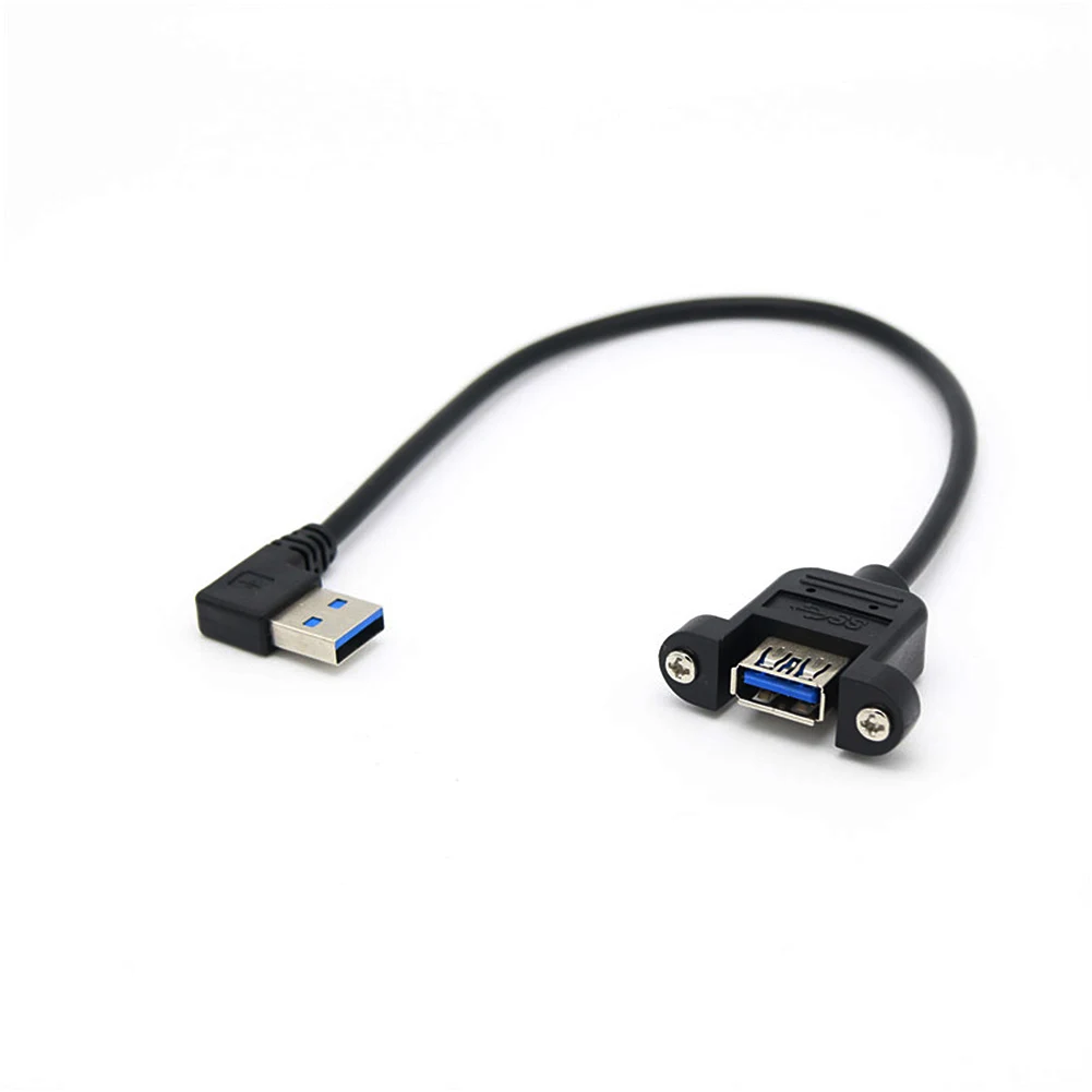 30 см USB 3,0 A Женское крепление на панель к USB A мужской 90 градусов вверх и вниз и левый и правый угол кабель-удлинитель для компьютера хоста