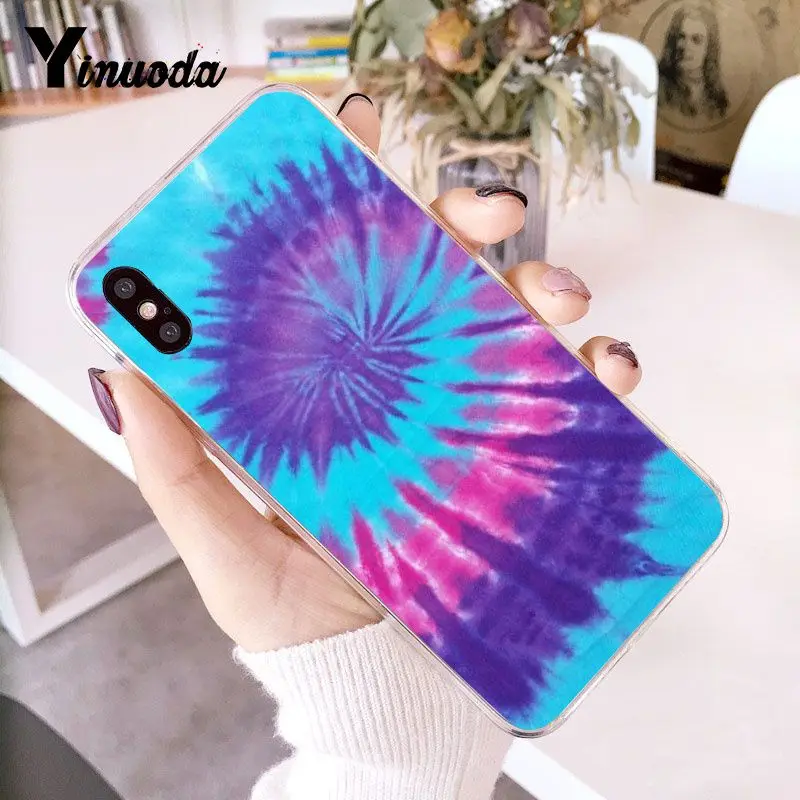 Yinuoda галстук краситель узор батик Радуга DIY печать рисунок чехол для телефона для iPhone 8 7 6 6S Plus X XS MAX 5 5S SE XR 10 чехол s
