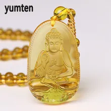 Yumten цитрин ожерелье Кулон Будда из натурального камня Страж из бисера цепь счастливый подарок кристалл Гравити Фолз Чокеры кошки тела птицы