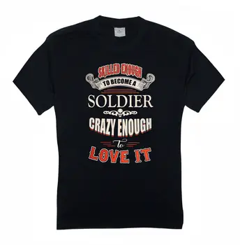 

Funny Clothing Casual Short Sleeve Tshirts Mens M-2XL Soldier Army "Skilled Enough To Become A.." Goth Skull Tattoo T-shirt