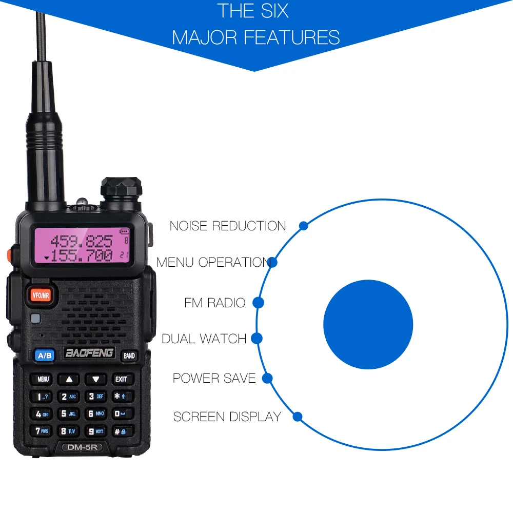 Новая цифровая рация Baofeng DM 5R Plus DMR Tier1 Tier2 Tier II с двойным временным слотом