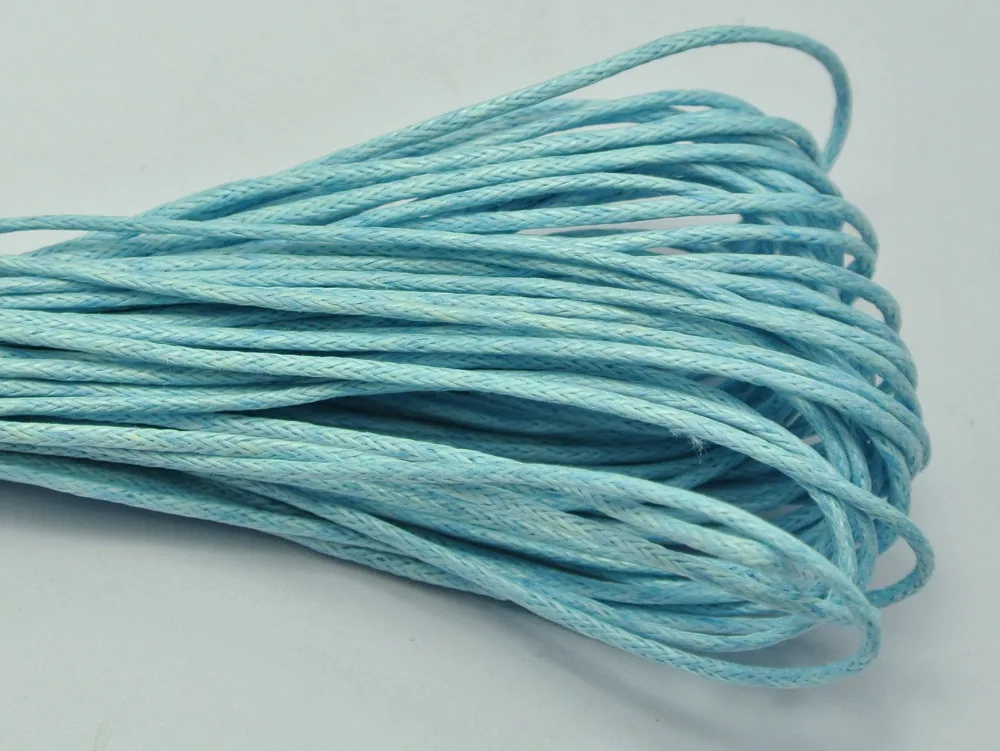 

100 Meters Sky Blue Waxed Cotton Beading Cord 1mm for Bracelet Necklace