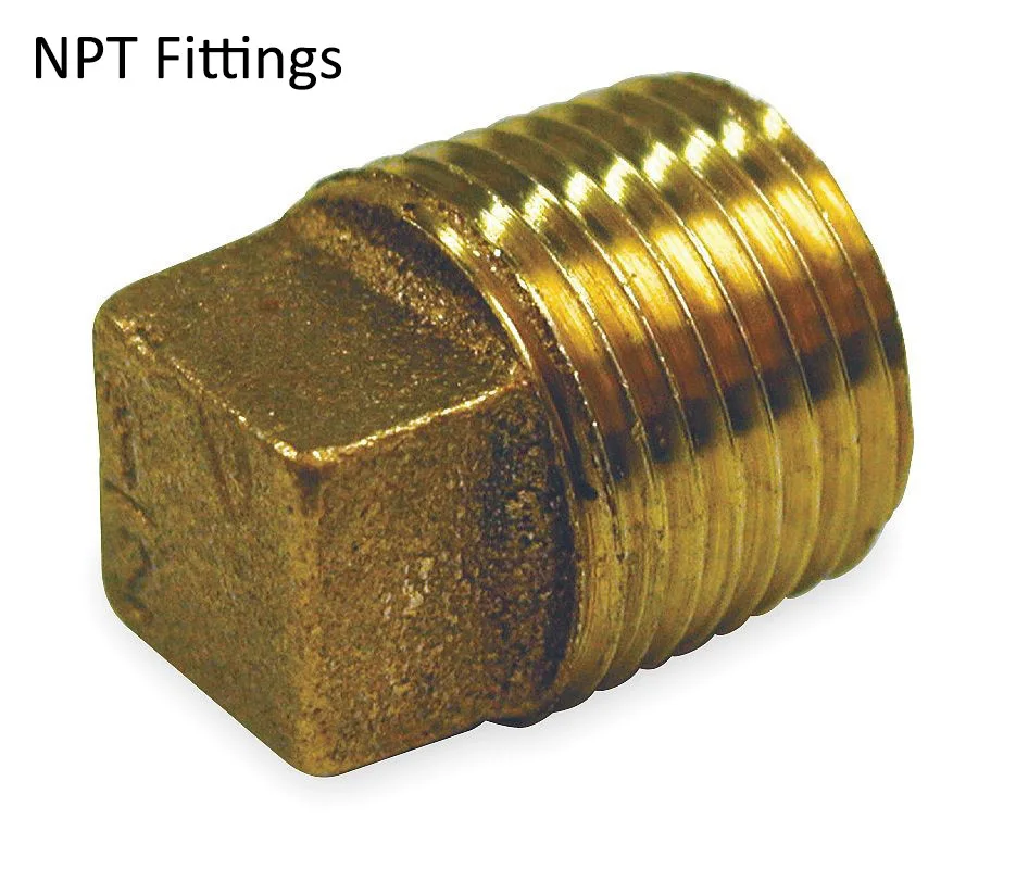 Square Head Plug NPT 1" Solid Brass Male Thread Pipe Fitting 125 PSI