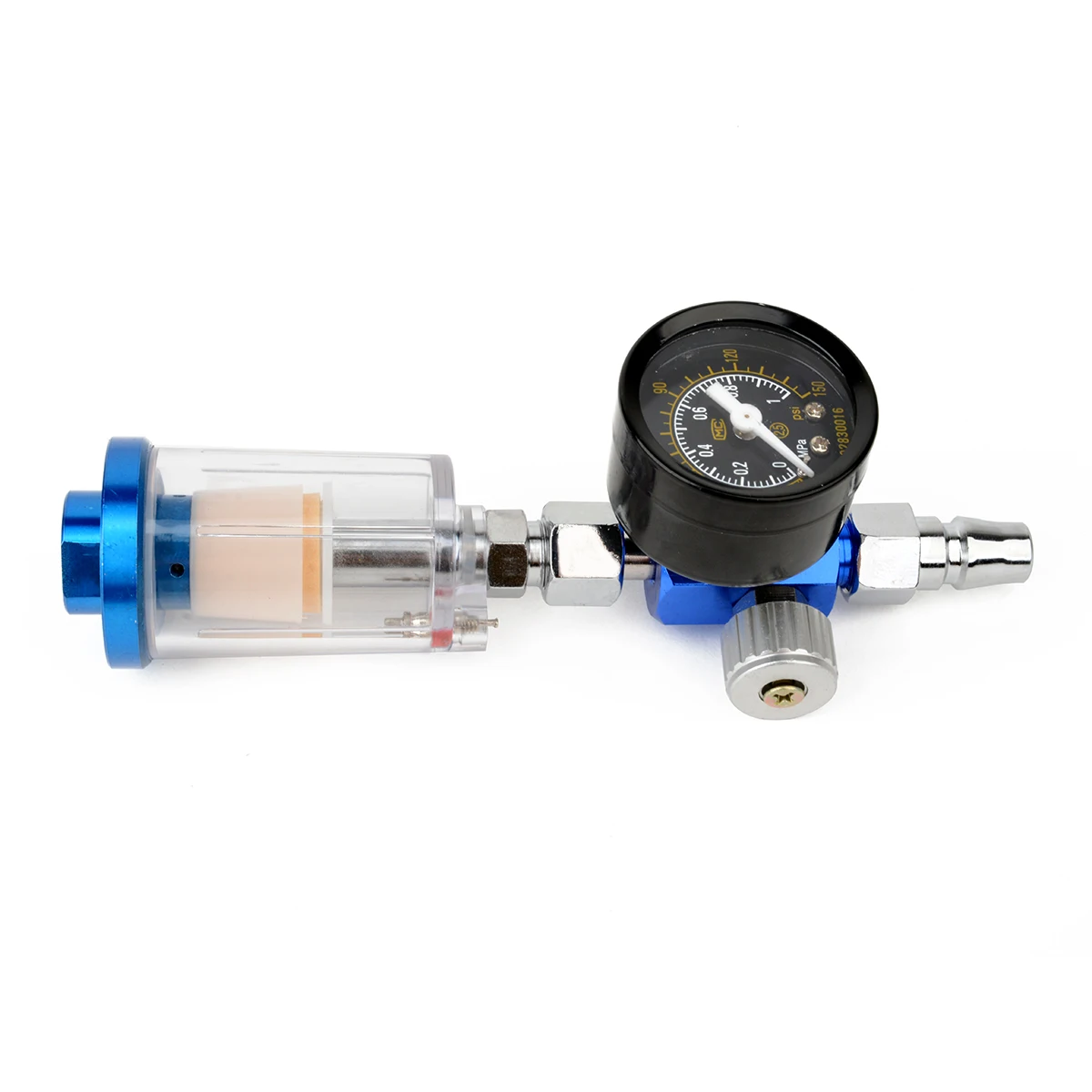 1pc 150mm In-Line Water Trap Filter with Air Pressure Regulator Gauge Spray Tool 1/4 thread 0-140PSI/10Bar