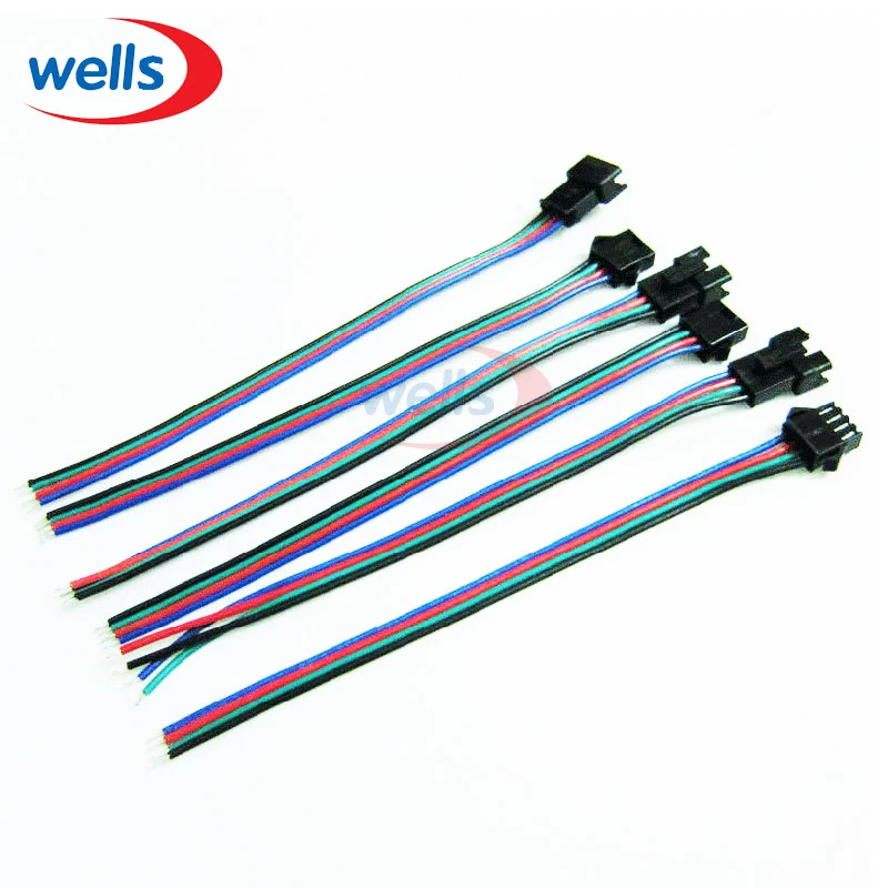 5 комплектов JST 4 контактный разъем для 3528 5050 RGB светодиодный светильник провод