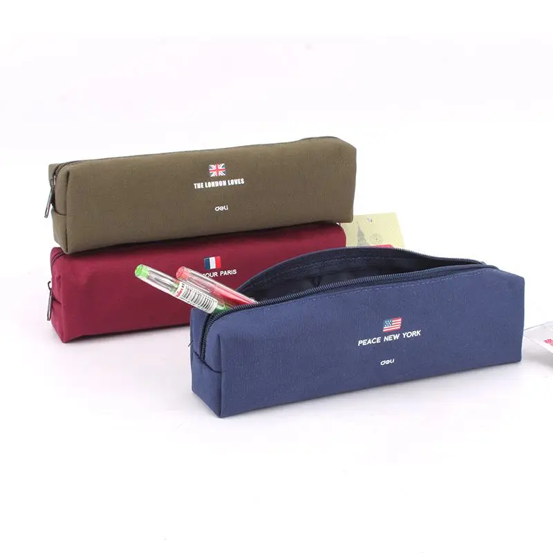 3080 Student minimalist canvas pencil case stationery bags large capacity Japanese and Korean
