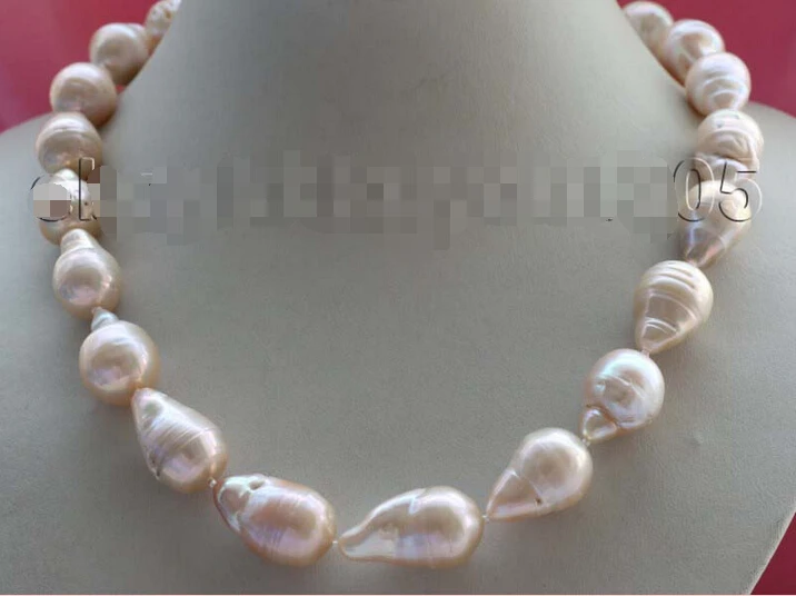 

Genuine Natural 27mm Pink Reborn Keshi Pearl Necklace 14k #f1758! (A0513)