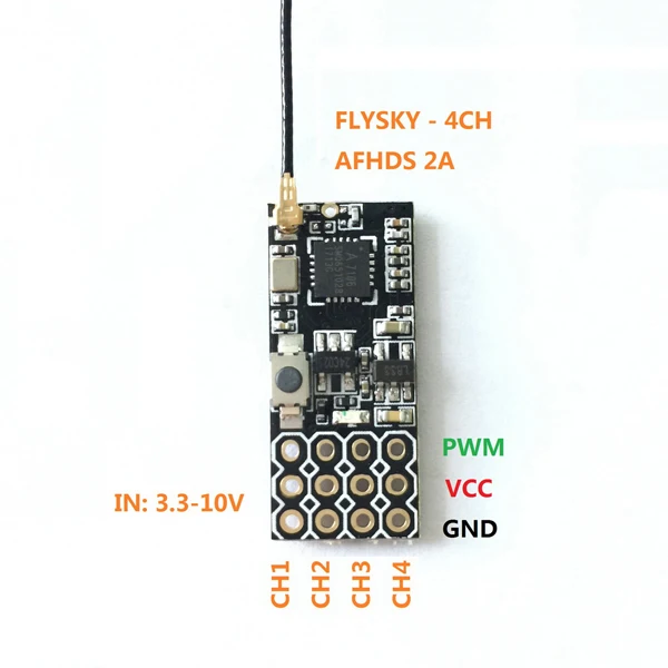 FS2A 4CH AFHDS 2A мини совместимый приемник PWM выход для передатчика Flysky i6 i6X i6S|Детали и