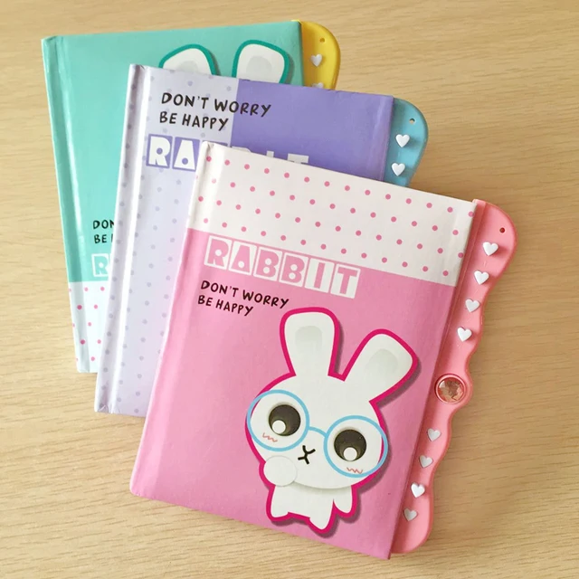 Buy Korean Cute Rabbit Mini Diary Book with Lock