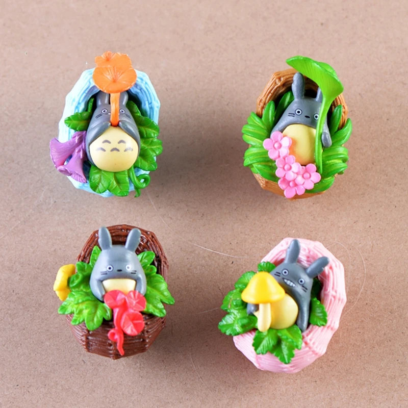 

1Pcs Cartoon Totoro In Leaf Bucket 4 Types DIY Resin Fairy Garden Craft Decoration Miniature Micro Gnome Terrarium
