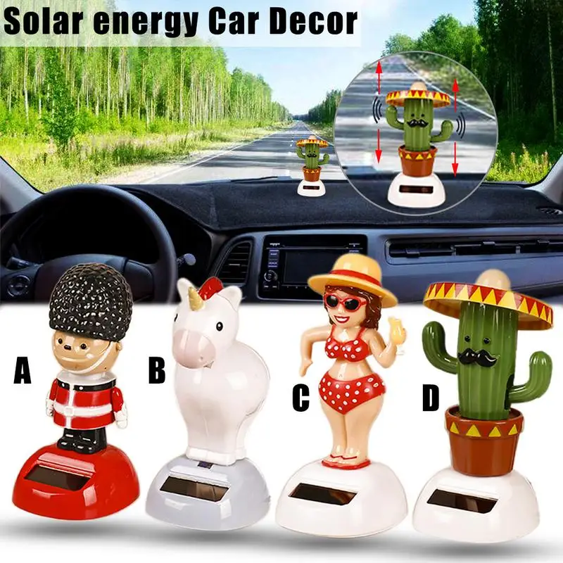 Совершенно мультфильм животных солнечный автомобиль кукла орнамент украшение головы встряхивания автомобильные аксессуары