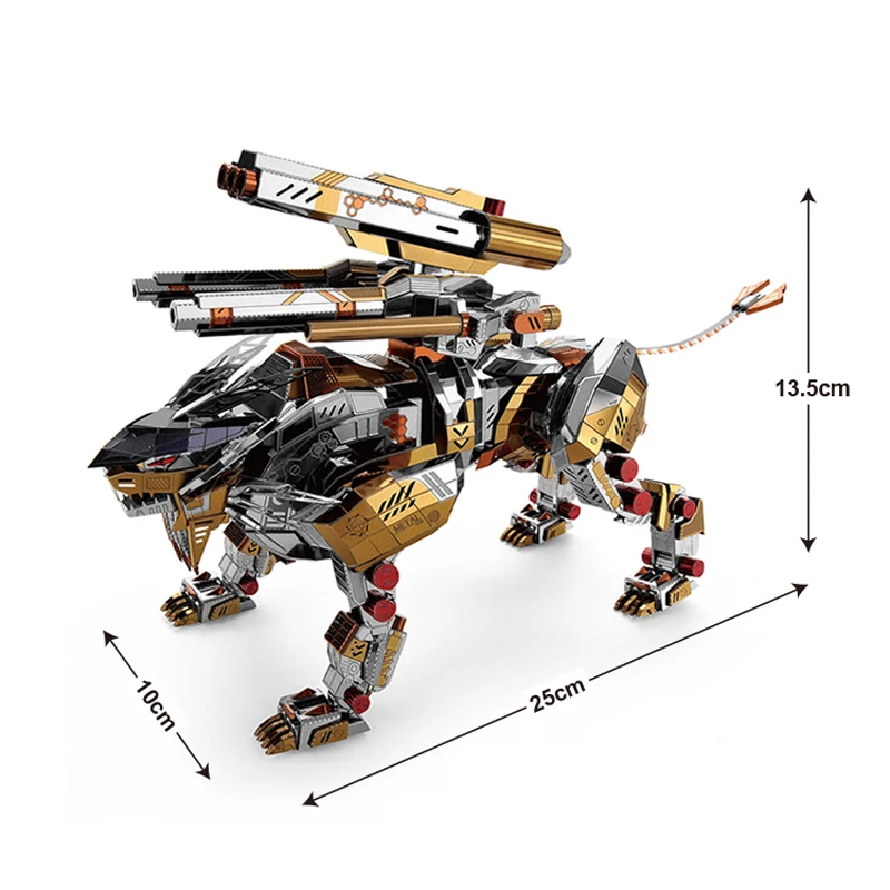 Microworld Models A Roaring Lion Knight model DIY laser cutting Jigsaw puzzle fighter model 3D metal Puzzle Toys for adult gifts 5