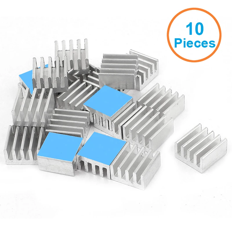 

10pcs/lot Aluminum Heatsink 8.8x8.8x5mm with 8810 Thermally Conductive Adhesive Tapes Electronic Chip Cooling Radiator Cooler