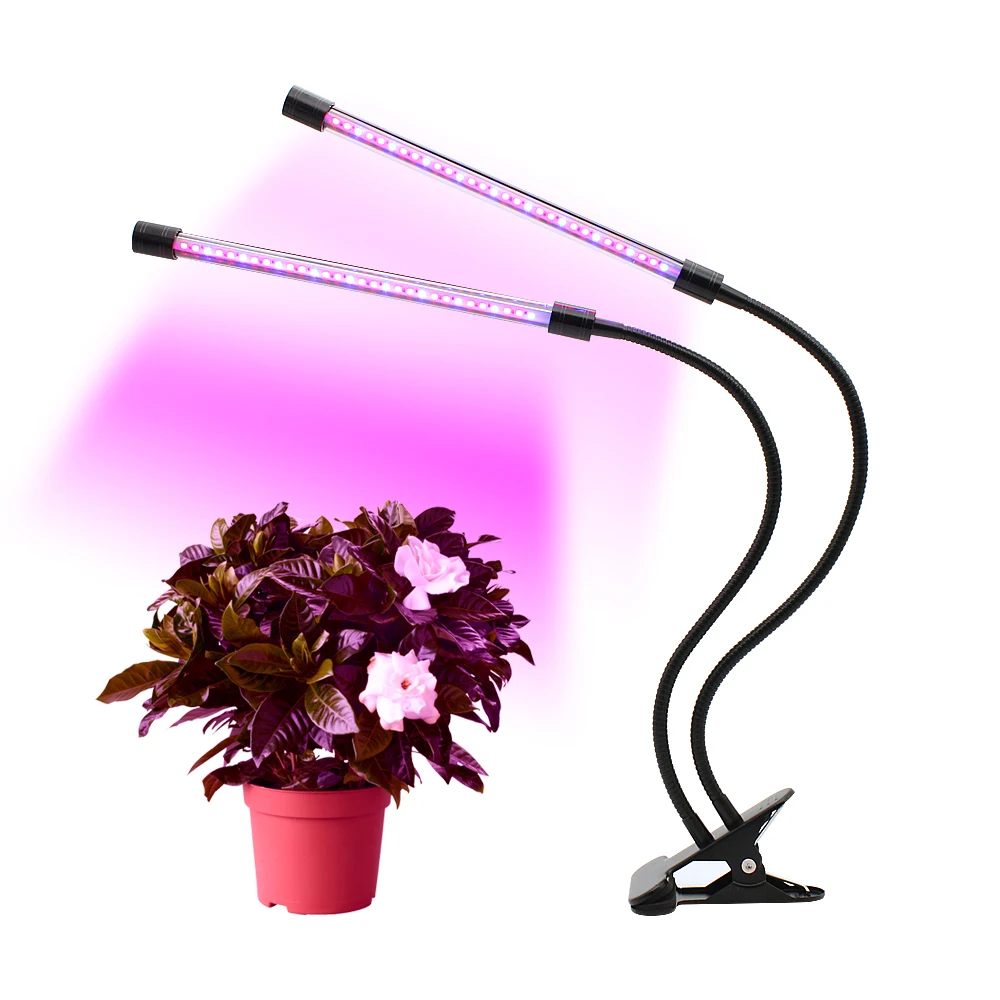 Dual Heads LED Growing Lamps 360 Degree Dimmable USB