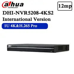 Оригинальный английский NVR5208-4KS2 1U 4 K & H.265 Pro сетевой видеорегистратор разрешение до 12 МП для предварительного просмотра и воспроизведения