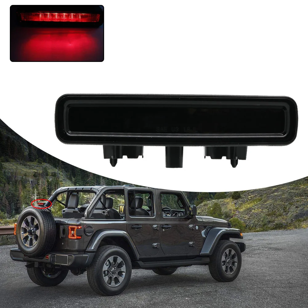 LED Car Third Brake Lights Tail Lamp 3rd Brake Cargo Light For Jeep Wrangler JL 2018 2019 Car Styling Rear Roof Warning Light (13)