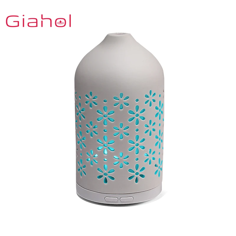 

Air Humidifier Ultrasonic Essential Oil Diffuser Hollow-Out Pattern Ceramic Housing Aromatherapy Diffuser Fogger Cool Mist