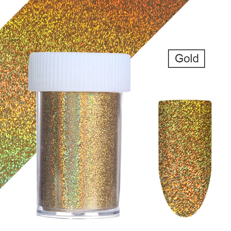 7 цветов Голографическая фольга на ногти переводная наклейка для ногтей розовое золото шампанское наклейка для ногтей s 4*20 см дизайн ногтей - Цвет: 16
